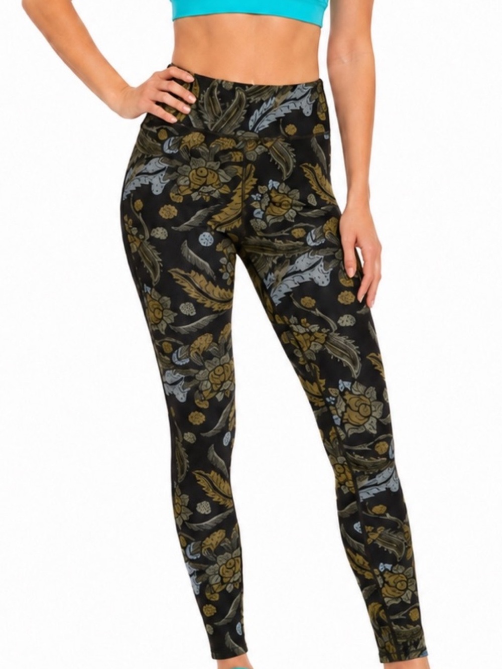 FREE PEOPLE MOVEMENT VIDA FLORAL HIGH-RISE LEGGINGS SZ MED EUC